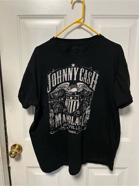 Johnny Cash Black Graphic Short Sleeve Tee